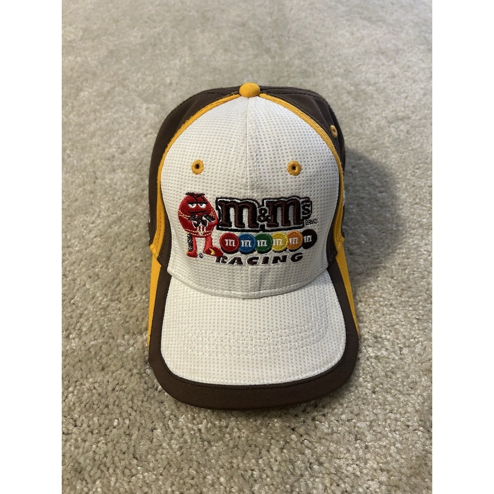 Nascar Kyle Bush M&M Racing Fitted Hat White Brown Racing